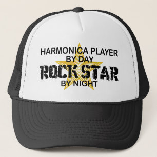 Harmonica Rock Star by Night Trucker Hat