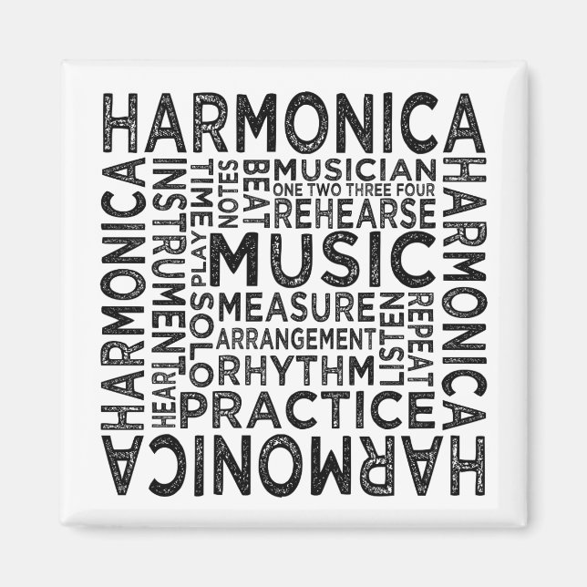 Harmonica Typography Magnet (Front)