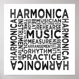 Harmonica Typography Poster