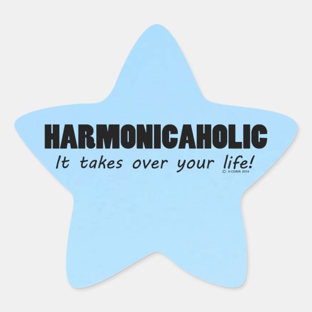 Harmonicaholic Life Star Sticker (Front)