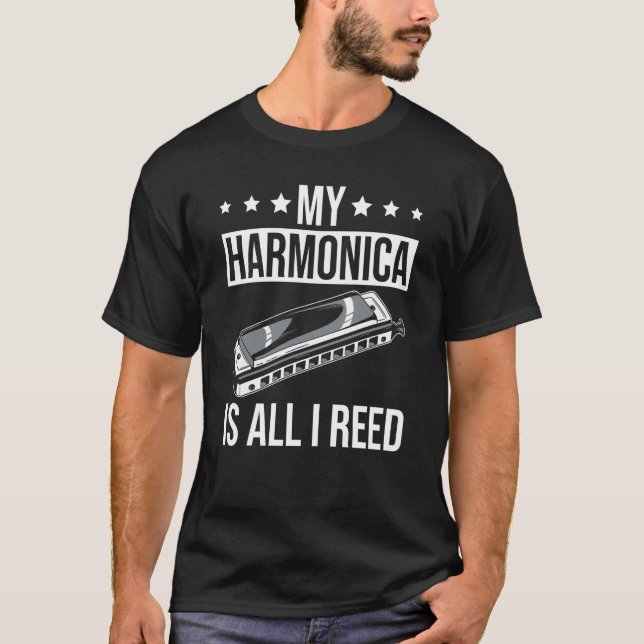 Harmonicist Reed Harmonica T-Shirt (Front)