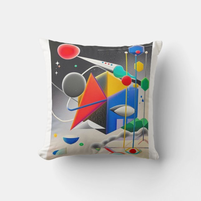 Harmonious blend of textures, gradients cushion (Front)