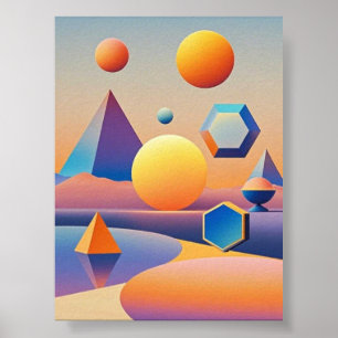 Harmonious blend of textures, gradients poster
