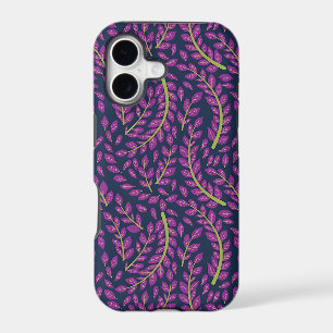 Harmonious Botanical Art on Dark Blue Background