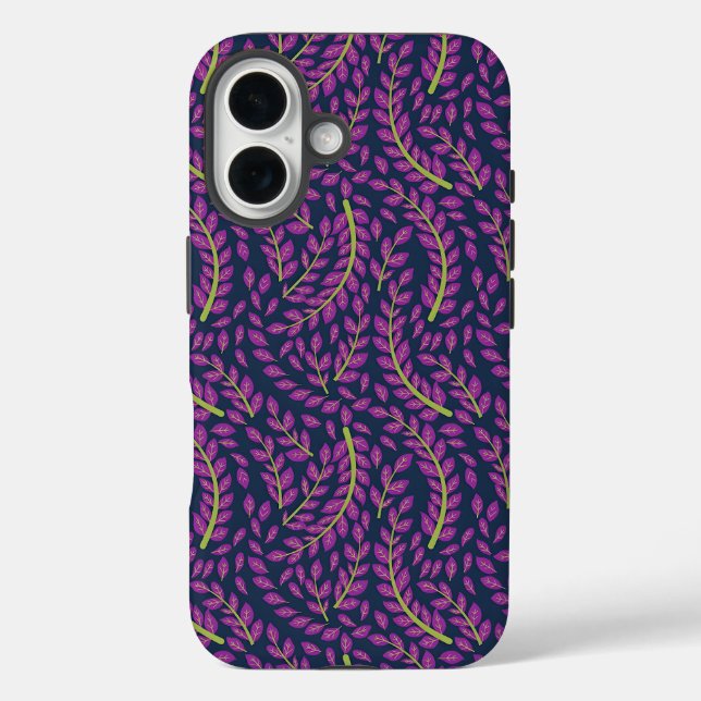 Harmonious Botanical Art on Dark Blue Background Case-Mate iPhone Case (Back)