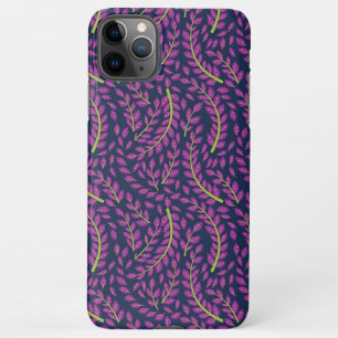 Harmonious Botanical Art on Dark Blue Background iPhone 11Pro Max Case