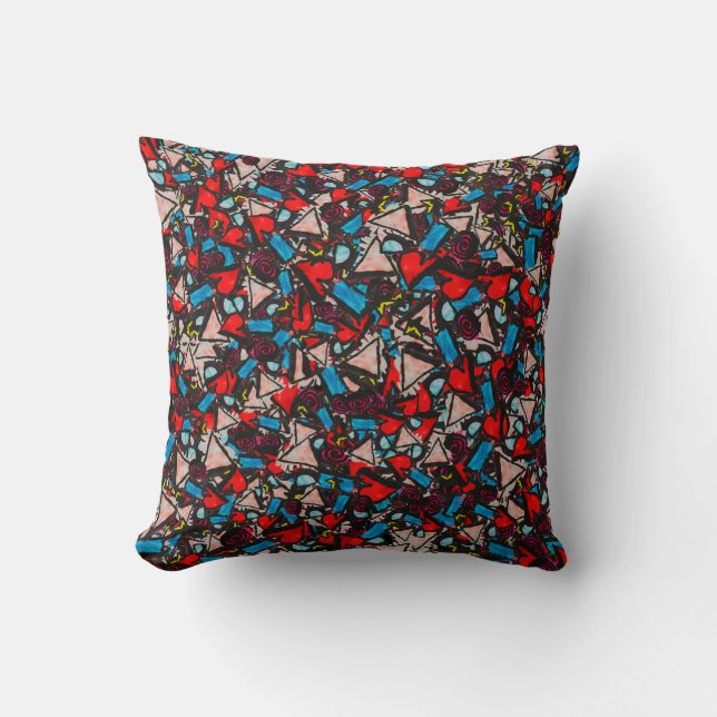 Harmonious Chaos Vibrant Abstract Design Cushion (Front)