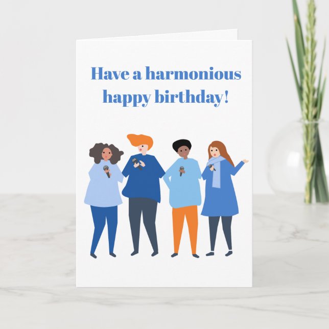 Harmonious Happy Birthday Lady Singers  Card (Front)