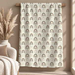 Harmonious Ivory Beige Boho Throw Blanket Design