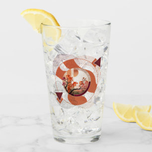 Harmonious Orange Blossom Circles Glass