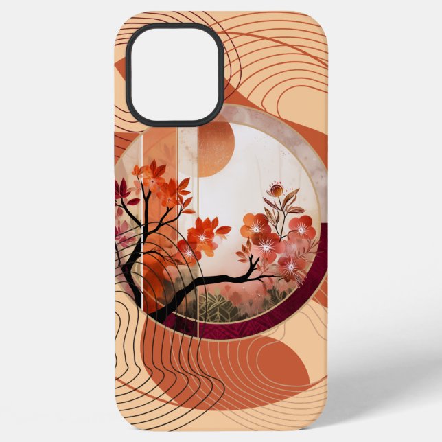 Harmonious Orange Blossom Circles iPhone Case (Back)