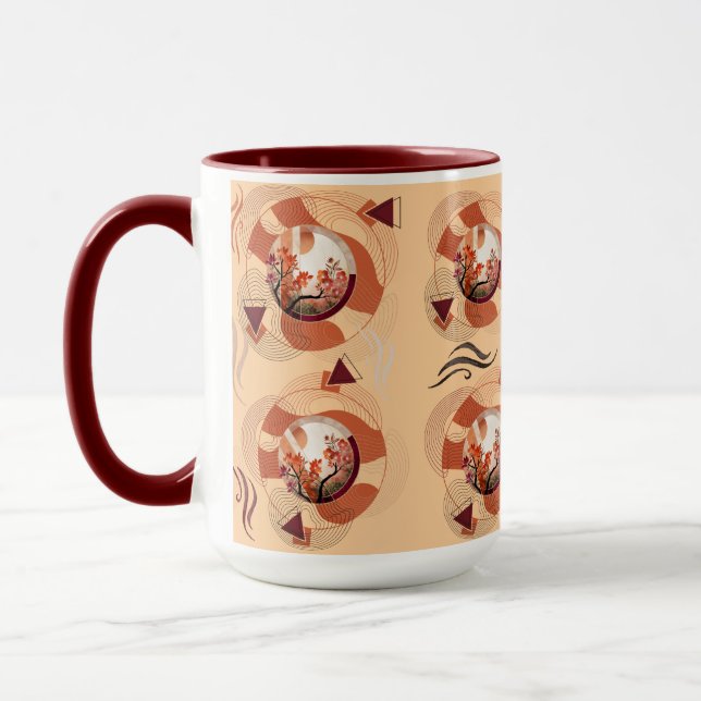 Harmonious Orange Blossom Circles Mug (Left)