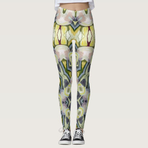 Harmonious Retro Vintage Artdeco Pastel Pattern Leggings
