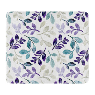 Harmonious Watercolor Leaves Design Cutting Board