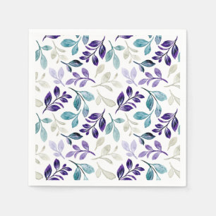 Harmonious Watercolor Leaves Design Napkin