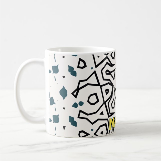 Harmonious Yellow, Green, Blue and Black  Coffee Mug (Left)
