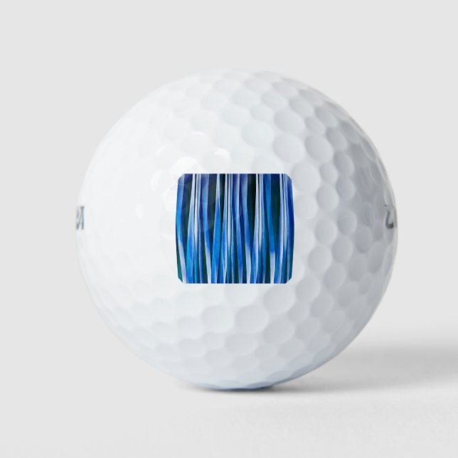 Harmony and Peace Blue Striped Abstract Pattern Golf Balls (Front)