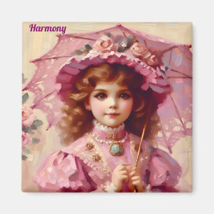 HARMONY ~ Attractive Vintage Girl ~ Parasol ~ Magnet