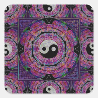 Harmony & Balance Purple Mandala Square Sticker
