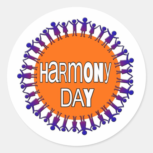 Harmony day, Australia Classic Round Sticker (Front)