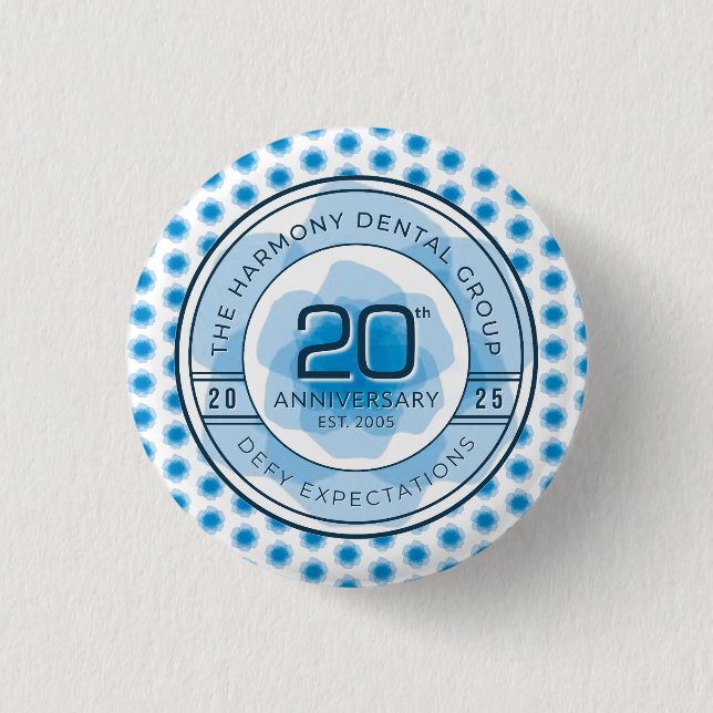 Harmony Dental 20th Anniversary Button (Front)