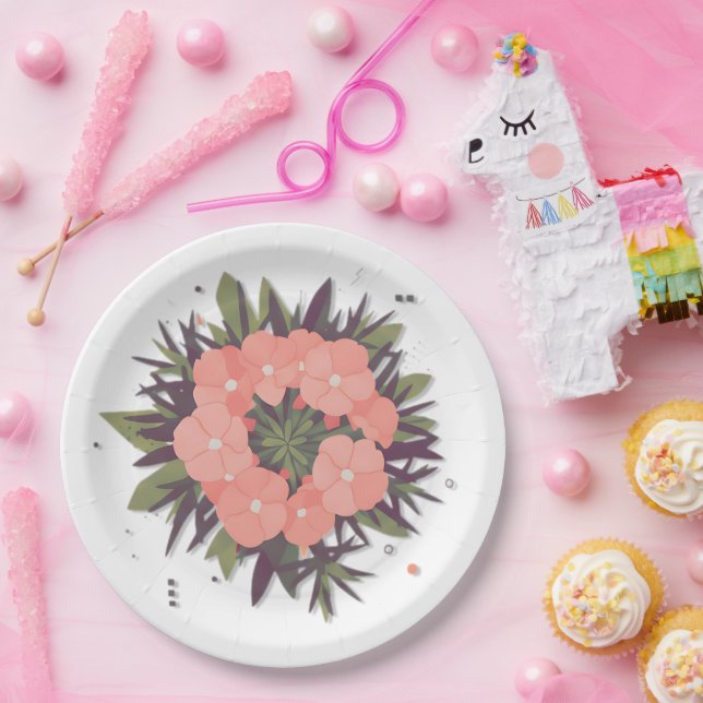 harmony flower paper plate (Party)
