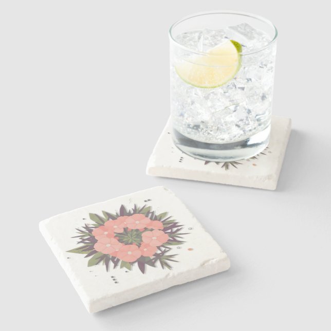 harmony flower stone coaster (Side)
