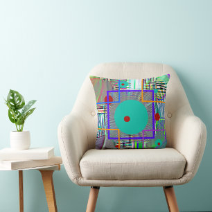 Harmony Geometry — Vibrant Folk-Art Watercolor Cushion