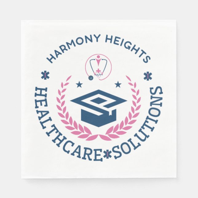 Harmony Heights Healthcare Solutions Company Logo Napkin (Front)