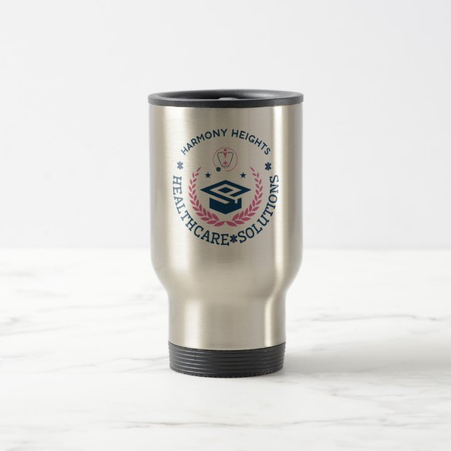 Harmony Heights Healthcare Solutions Company Logo Travel Mug (Center)