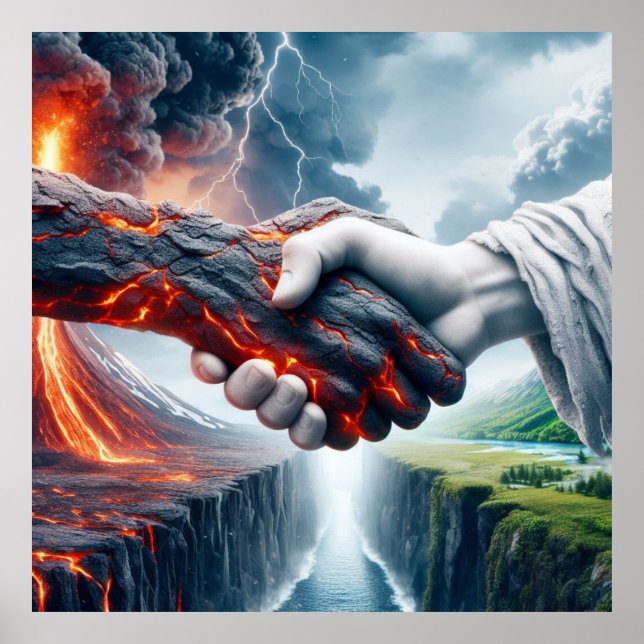 Harmony in Chaos - Elemental Handshake Poster (Front)