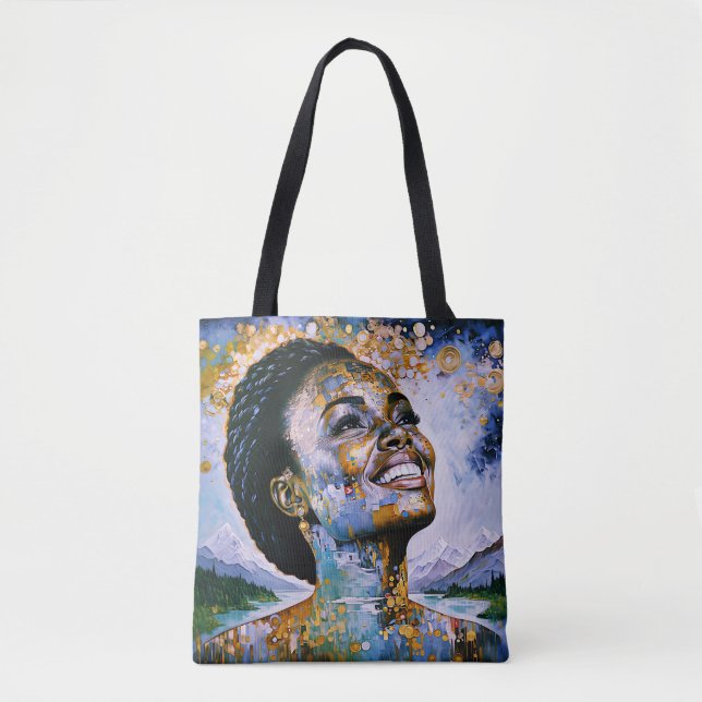 "Harmony in Gold and Sky"      Tote Bag (Front)