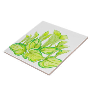 'Harmony in Green' on a Ceramic Tile