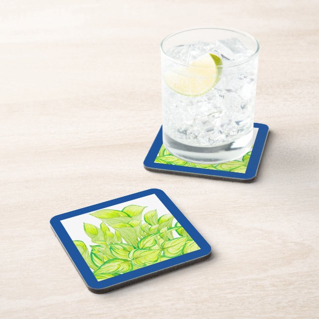 'Harmony in Green' on a Coaster Set (Right Side)