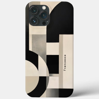 Harmony in Shades: Abstract Composition of B & w iPhone 13 Pro Max Case
