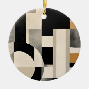 Harmony in Shades: Abstract Composition of B & w Ceramic Tree Decoration
