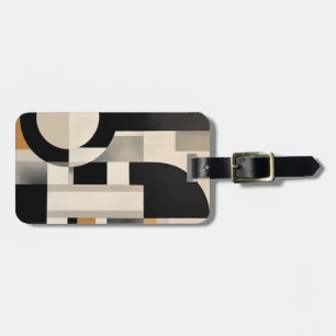 Harmony in Shades: Abstract Composition of B & w Luggage Tag
