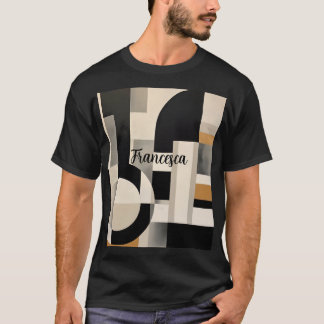 Harmony in Shades: Abstract Composition of B & w T-Shirt