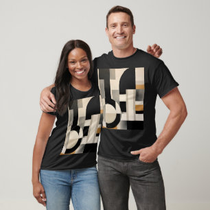 Harmony in Shades: Abstract Composition of B & w T-Shirt