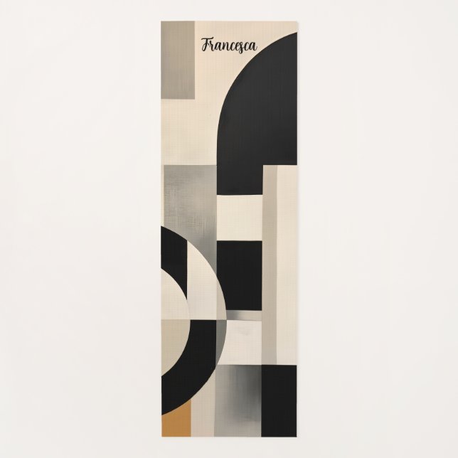 Harmony in Shades: Abstract Composition of B & w Yoga Mat (Front)