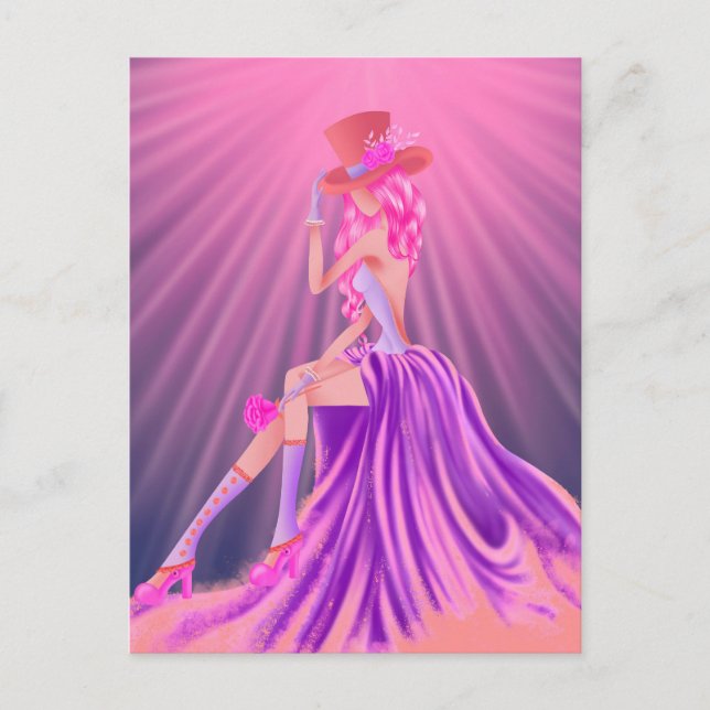 "Harmony in Stardust" A Glamorous Steampunk Queen Postcard (Front)