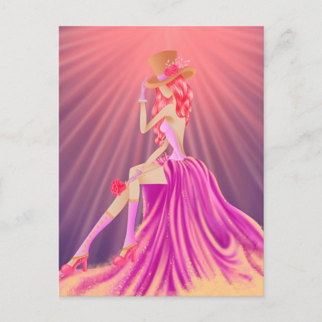"Harmony in Stardust" A Glamorous Steampunk Queen Postcard (Front)