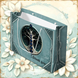 Harmony in teal, Mystical Tree of Life. Large Gift Bag