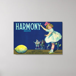Harmony Lemon LabelSan Dimas, CA Canvas Print