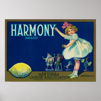 Harmony Lemon LabelSan Dimas, CA Poster