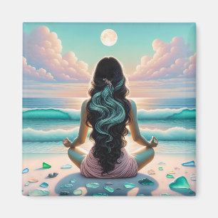 Harmony Meditation on Beach Magnet