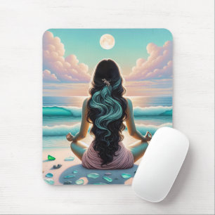 Harmony Meditation on Beach   Mouse Mat