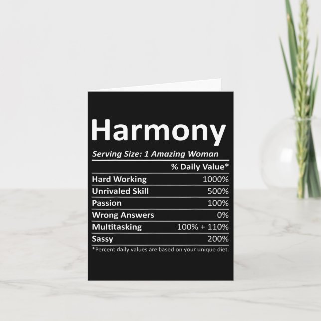 Harmony Nutrition Personalised Name Funny Christma Card (Front)