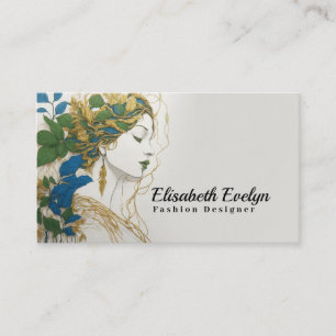 Harmony of Colours: Silhouette, Gold, Green, Blue Business Card