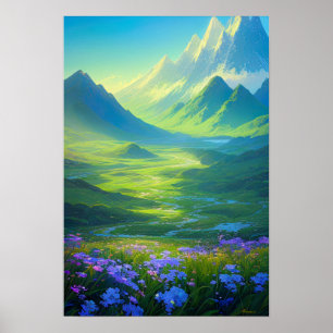 Harmony of Nature, Majestic Green Valley Poster